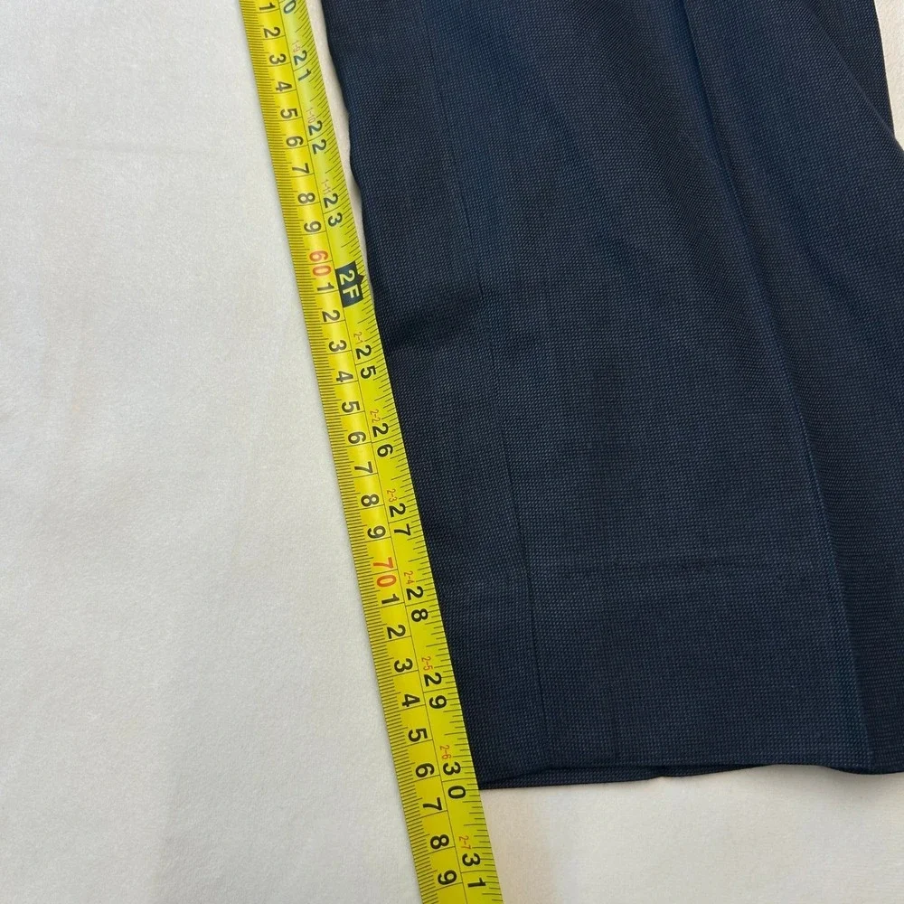Tommy Hilfiger Mens Navy Blue Micro Texture Dress Pants Trousers 34x32